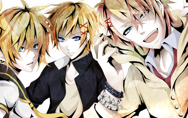 Обои картинки фото vocaloid, inu, boku, ss, аниме, kagamine, len, x, watanuki, banri, kurusu, shou