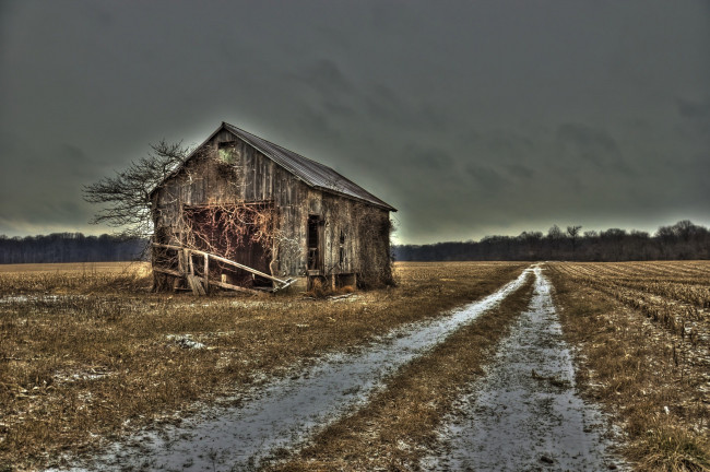 Обои картинки фото автор, chris, wells, разное, развалины, руины, металлолом, сарай