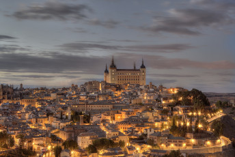 Картинка толедо испания города замок дома вечер