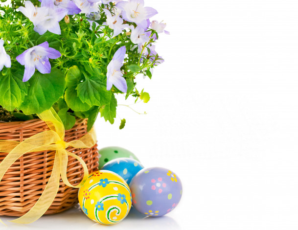 Обои картинки фото праздничные, пасха, цветы, яйца