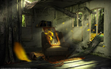 Картинка tjerk+otten 3д+графика fantasy+ фантазия корни картина кресло tjerk otten