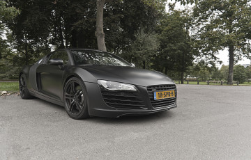Картинка matte+black+audi+r8+v8 автомобили audi ag легковые концерн volkswagen group германия