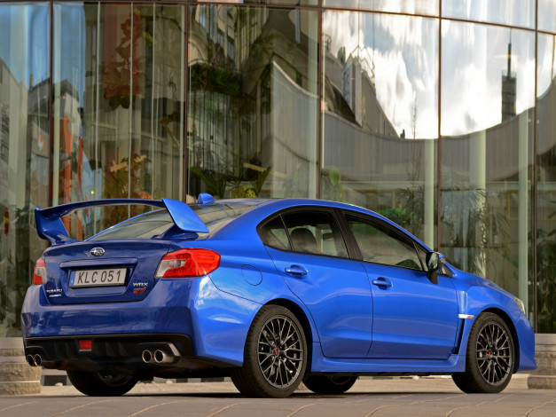 Обои картинки фото автомобили, subaru, 2014, sti, wrx, синий
