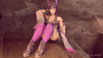 Картинка 3д+графика аниме+ anime взгляд девушка туфли шарф фон