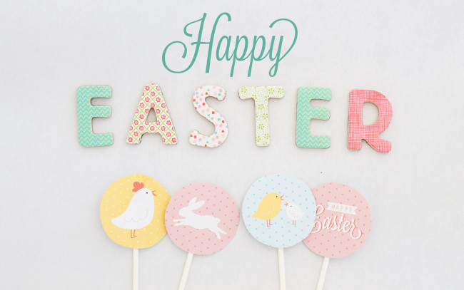 Обои картинки фото праздничные, пасха, надпись, фон