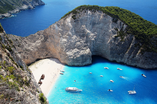 Обои картинки фото бухта навайо, природа, моря, океаны, бухта, навайо, остров, закинф, греция