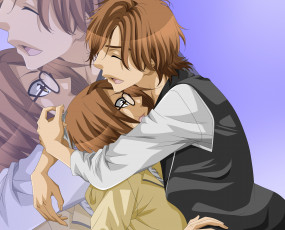 Картинка аниме love+stage любовная сцена парни романтика братья