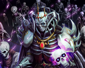 Картинка аниме магия +колдовство +halloween скелеты нежить