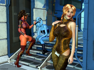 Картинка 3д+графика существа+ creatures халки фон взгляд девушка