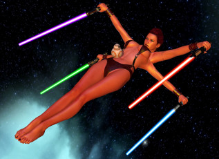 Картинка 3д+графика существа+ creatures девушка взгляд фон