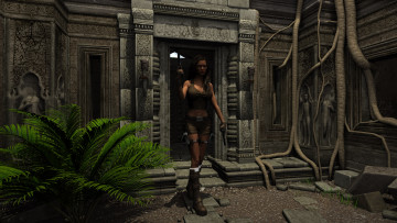 Картинка 3д+графика фантазия+ fantasy фон взгляд девушка оружие