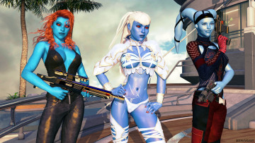 обоя 3д графика, существа , creatures, взгляд, халки, оружие, фон