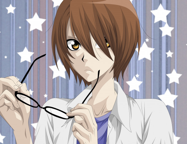 Обои картинки фото аниме, love stage, изуми, парень, очки