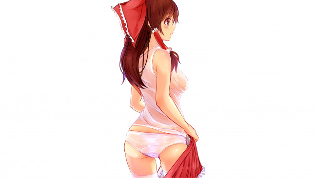 Обои картинки фото аниме, touhou, azuk, hakurei, reimu