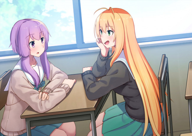 Обои картинки фото аниме, vocaloid, voiceroid, yuzuki, yukari, tsurumaki, maki