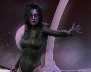 Картинка 3д+графика существа+ creatures взгляд девушка оружие фон