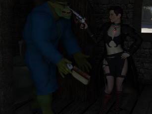 Картинка 3д+графика фантазия+ fantasy девушка взгляд существо фон