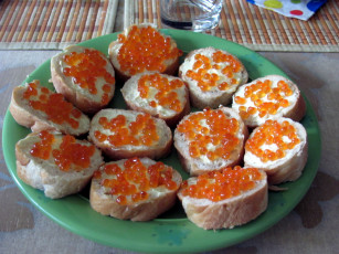 Картинка еда икра красная бутерброды