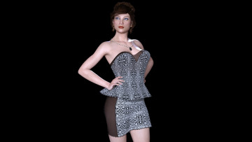 Картинка 3д+графика люди+ people девушка взгляд фон