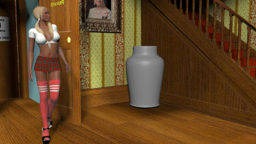 Картинка 3д+графика люди+ people девушка взгляд фон