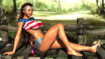 Картинка 3д+графика люди+ people фон улыбка взгляд девушка