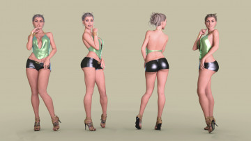 Картинка 3д+графика люди+ people взгляд фон девушка улыбка