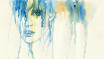 Картинка рисованное люди лицо потеки парень