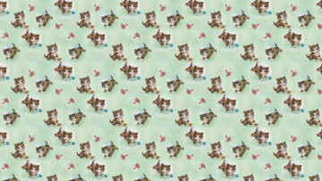 Картинка рисованное животные +коты настроение текстура арт котёнок детская клубок игра