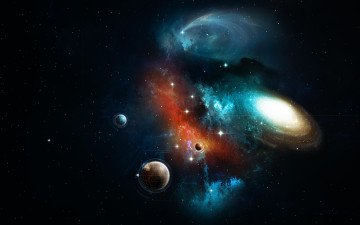 Картинка космос арт вселенная планеты звёзды созвездия