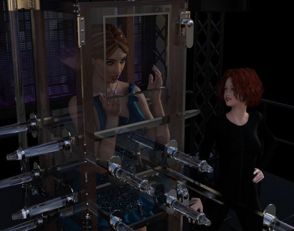 Обои картинки фото 3д графика, люди , people, девушки, взгляд, фон