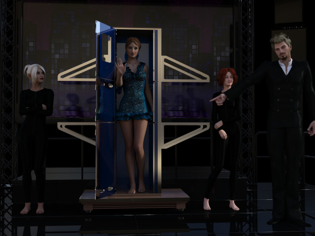 Обои картинки фото 3д графика, люди , people, девушки, взгляд, фон