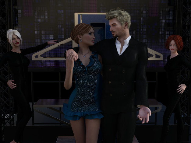 Обои картинки фото 3д графика, люди , people, девушки, взгляд, фон