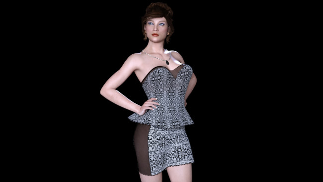 Обои картинки фото 3д графика, люди , people, девушка, взгляд, фон