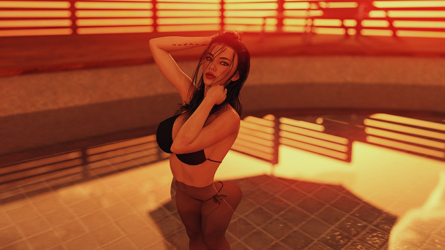 Обои картинки фото 3д графика, люди , people, девушка, взгляд, фон