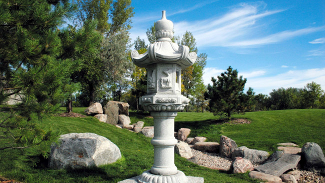 Обои картинки фото природа, парк, камни, лужайки, дорожка