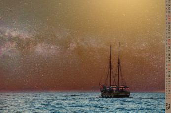 Картинка календари техника +корабли водоем парусник