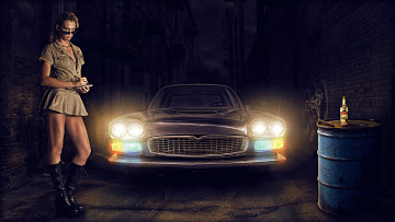 Картинка разное компьютерный+дизайн автомобиль водка девушка униформа фон