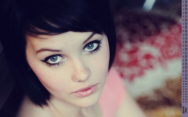 Обои картинки фото календари, девушки, лицо, взгляд