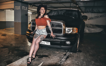 обоя автомобили, -авто с девушками, dodge, ram