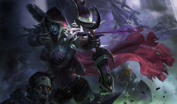 Картинка видео+игры world+of+warcraft sylvanas windrunner мертвецы лук стрела