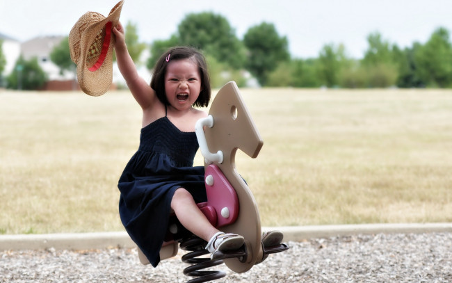 Обои картинки фото разное, люди, девочка, качели