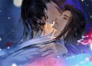 Картинка аниме the+husky+and+his+white+cat+shizun пара поцелуй