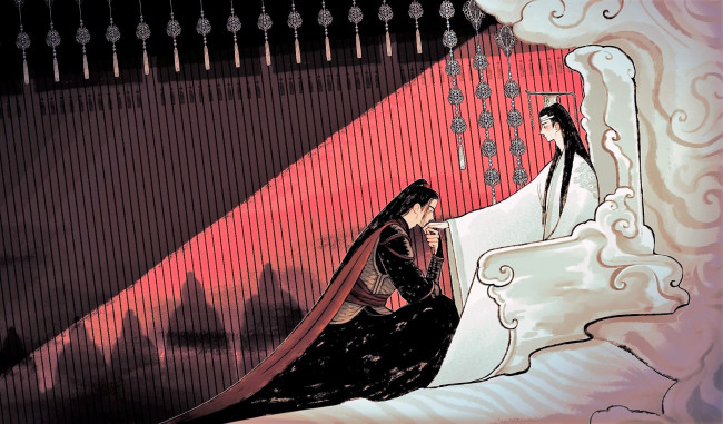 Обои картинки фото аниме, mo dao zu shi, лань, ванцзи, вэй, усянь, трон