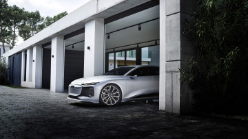 Картинка audi+a6+e-tron+concept автомобили audi белый гараж