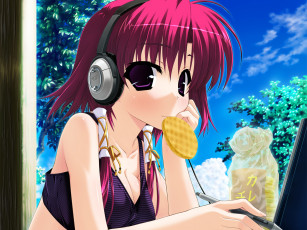 Картинка аниме headphones instrumental