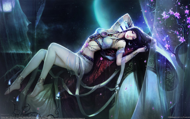 Обои картинки фото wenjun, lin, фэнтези, девушки