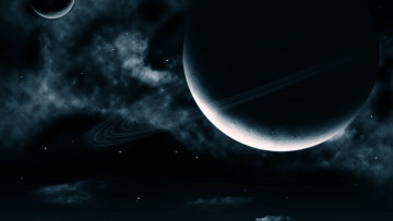 Картинка космос арт планеты кольца