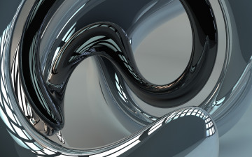 Картинка 3д графика abstract абстракции изгибы серый