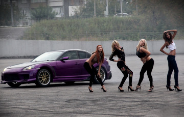 Картинка автомобили авто девушками и девушки