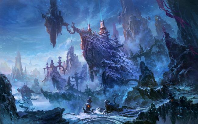 Обои картинки фото фэнтези, иные, миры, времена, скалы